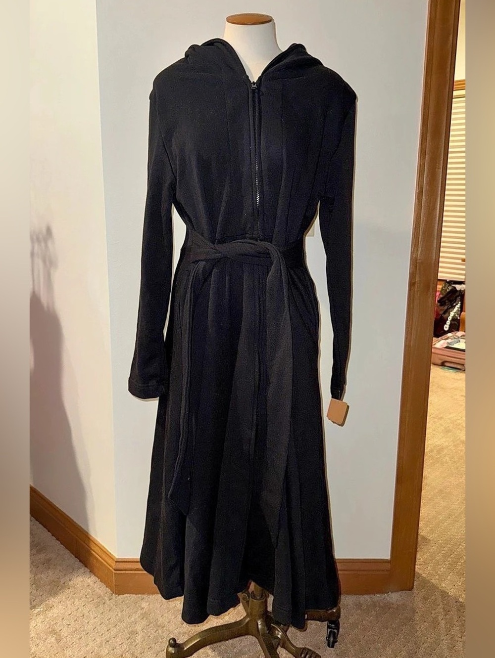 NWT Effies Heart Black Hooded Maxi Dress